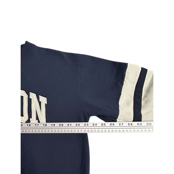 New York Popular Boston Sweatshirt Navy Blue Large Preppy Academic Old Money - Picture 3 of 8